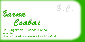 barna csabai business card
